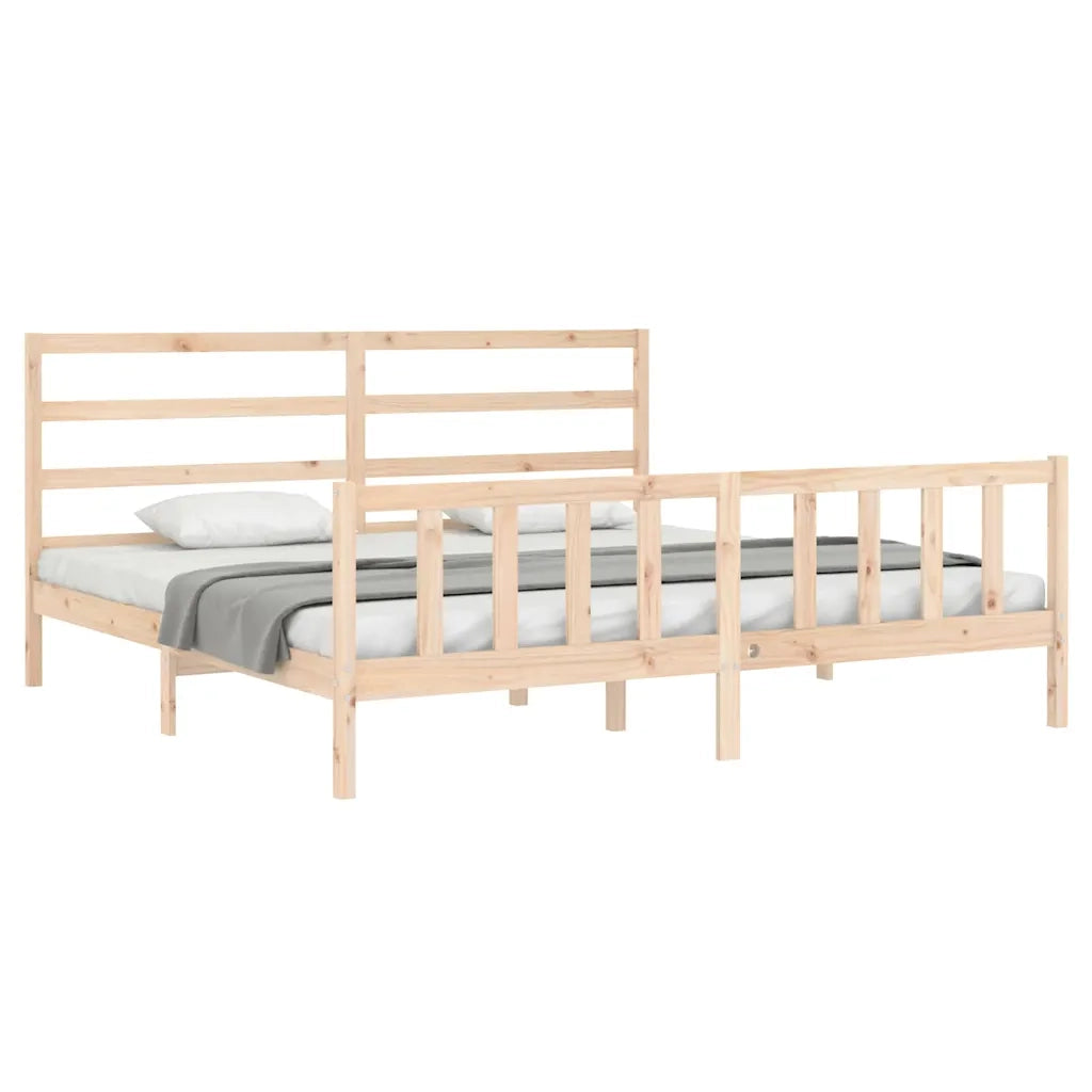 Giroletto senza Materasso-Struttura Letto 200x200 cm in Legno Massello di Pino 916440