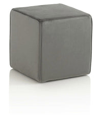 Pouf Imbottita 38x38x38 cm in Velluto Grigio