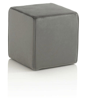 Pouf Imbottita 38x38x38 cm in Velluto Grigio