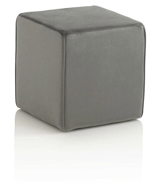 Pouf Imbottita 38x38x38 cm in Velluto Grigio
