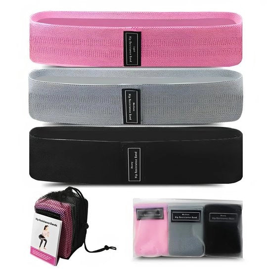 Set di Cinture di Resistenza da 3 - Cinture di Resistenza per Cosce/Gemelli - Resistenza alla Flessione - Resistenti al Liscio - Allenamento con Resistenza - Miscela Poliestere/Cotone - Cintura di Resistenza per Fitness