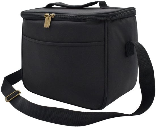 Tas Geïsoleerde con Isolamento Termico per Picnic Grande con Disegno di Fiori e Cinturino Regolabile con Capacità di 7,5L in Nero (B)