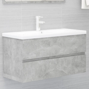 Mobile Lavabo Grigio Cemento 90x38,5x45 cm in Legno Multistrato 804759