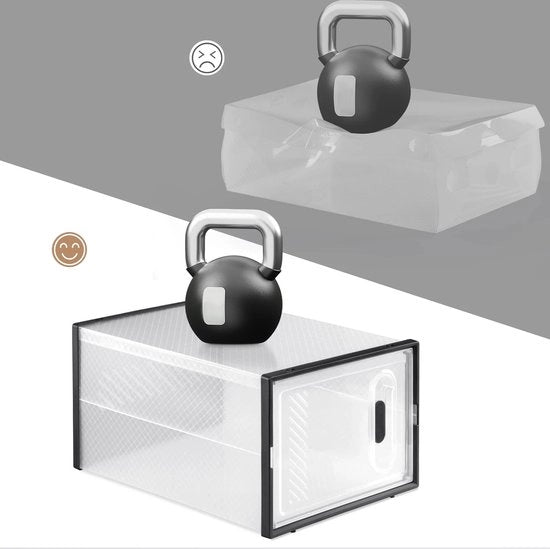 Sistema di conservazione delle scarpe - Porte magnetiche - Sistema di archiviazione delle scarpe - 8 pezzi stivale - Scatole per scarpe trasparenti - Box per scarpe - Dimensioni per scatola: 25 x 35,5 x 18,5 cm (B x D x H)