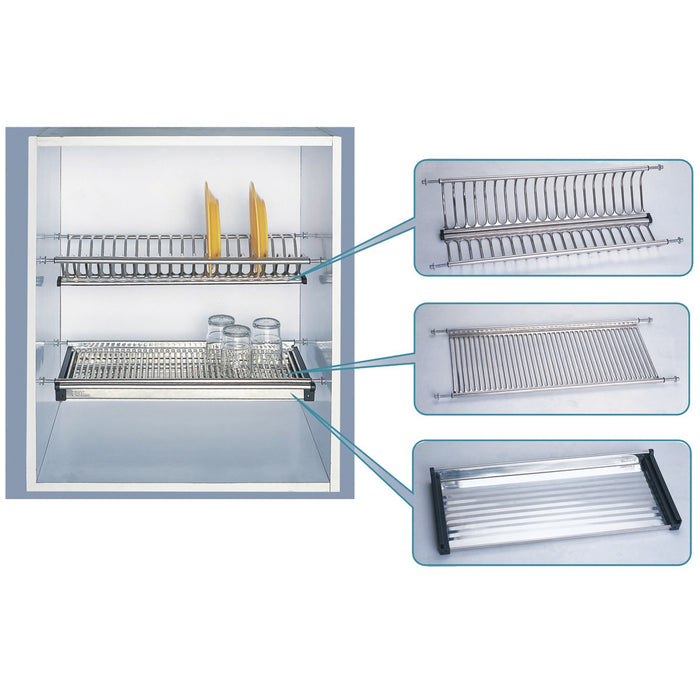 1coppia mensole colapiatti inox con vaschetta cm. 56 cod:ferx.36571