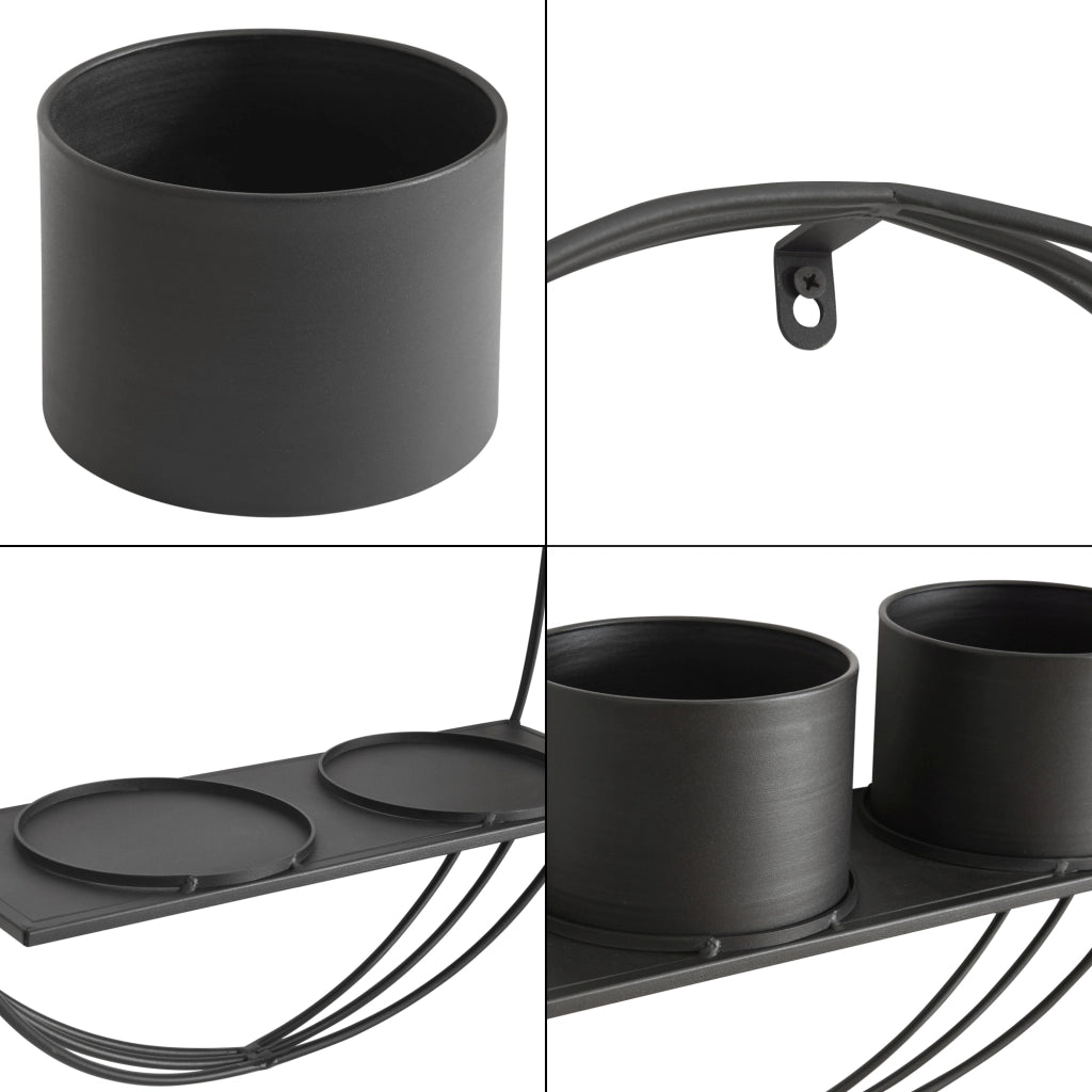 Portapiante da Parete Vestby 61 x 46,5 x 15 cm Nero [en.casa]