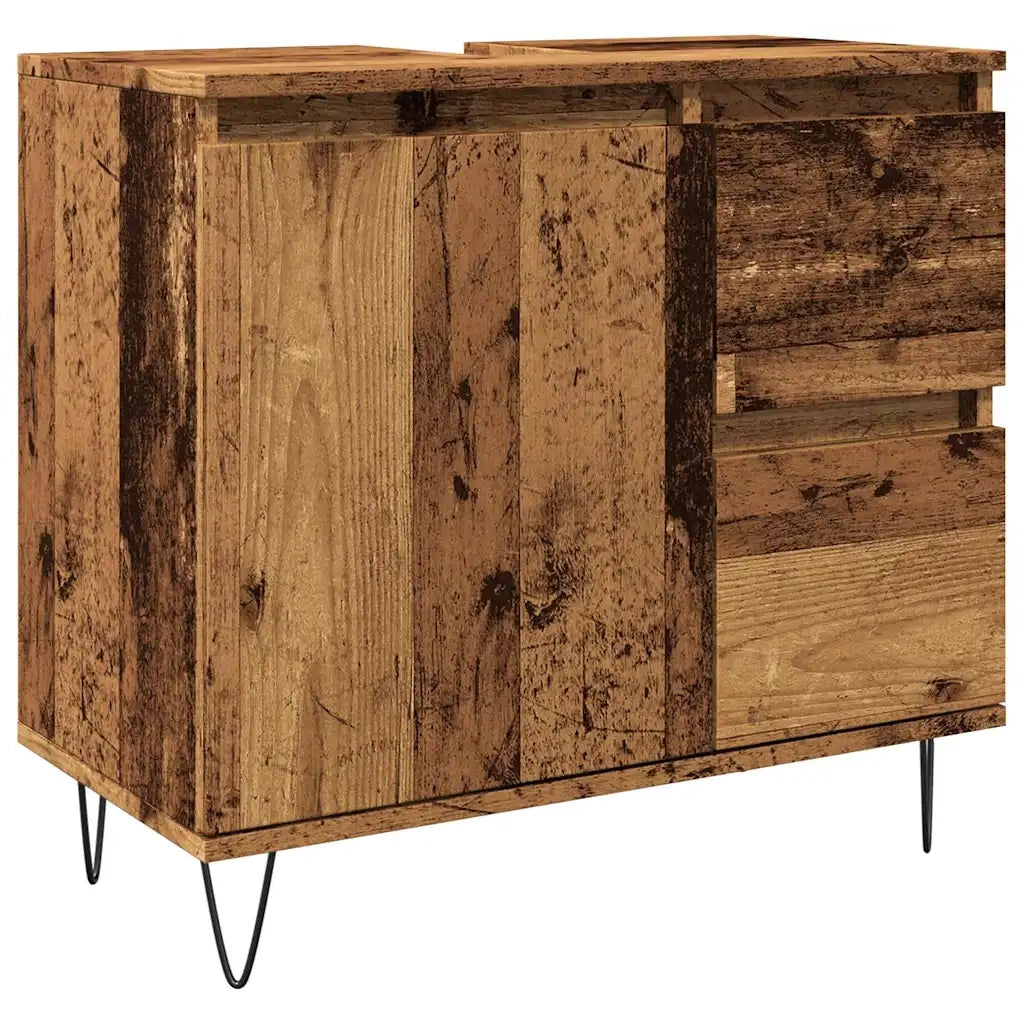 Armadietto da Bagno Legno Antico 65x33x60 cm in Truciolato 857226