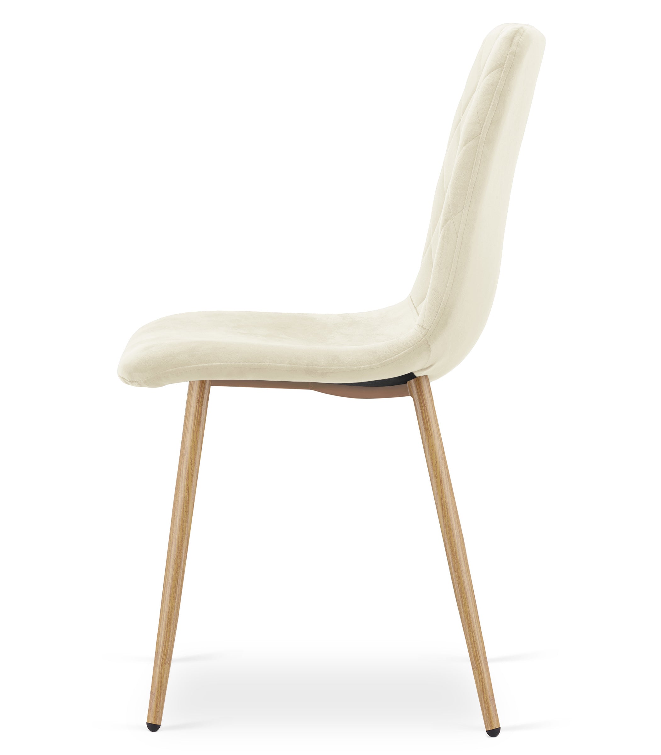 VALORA TURIN Sedia imbottita in velluto - Beige chiaro x 1