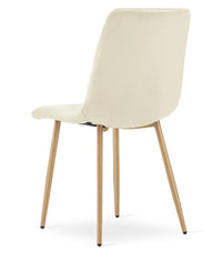 VALORA TURIN Sedia imbottita in velluto - Beige chiaro x 1