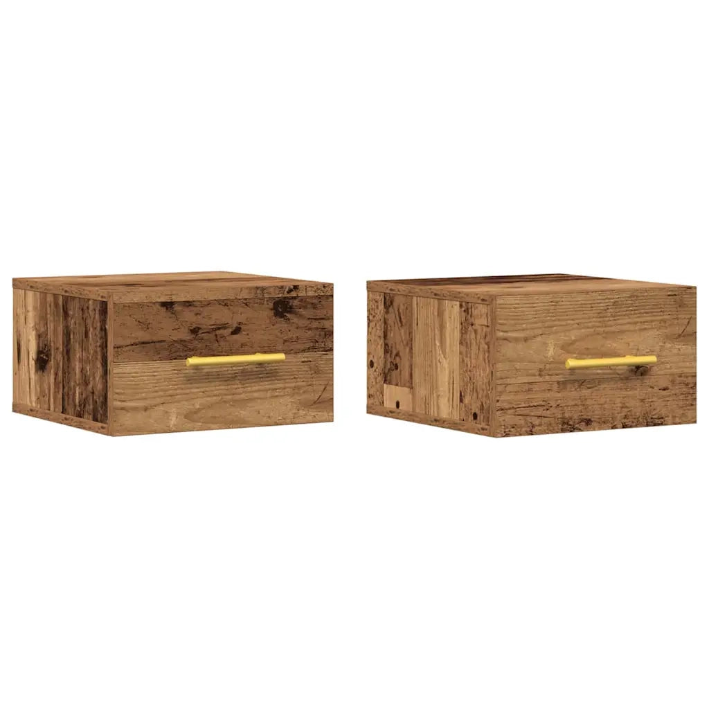 Set di 2 Comodini | Armadio da Notte | Mobiletto da notte Legno vecchio 35 x 35 x 20 cm