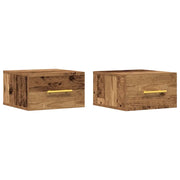 Set di 2 Comodini | Armadio da Notte | Mobiletto da notte Legno vecchio 35 x 35 x 20 cm