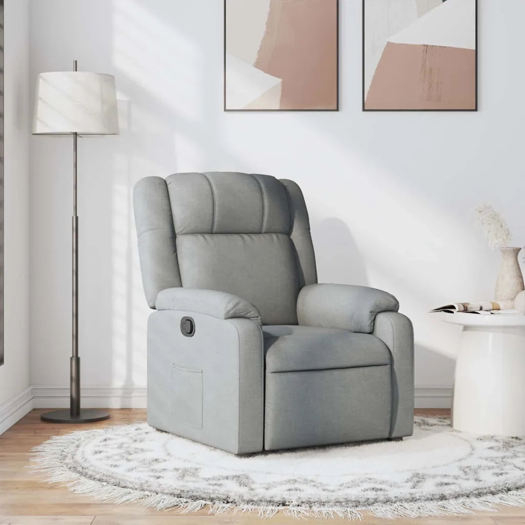 Divano Sedia-Poltrona Reclinabile in Tessuto Grigio Chiaro 742224