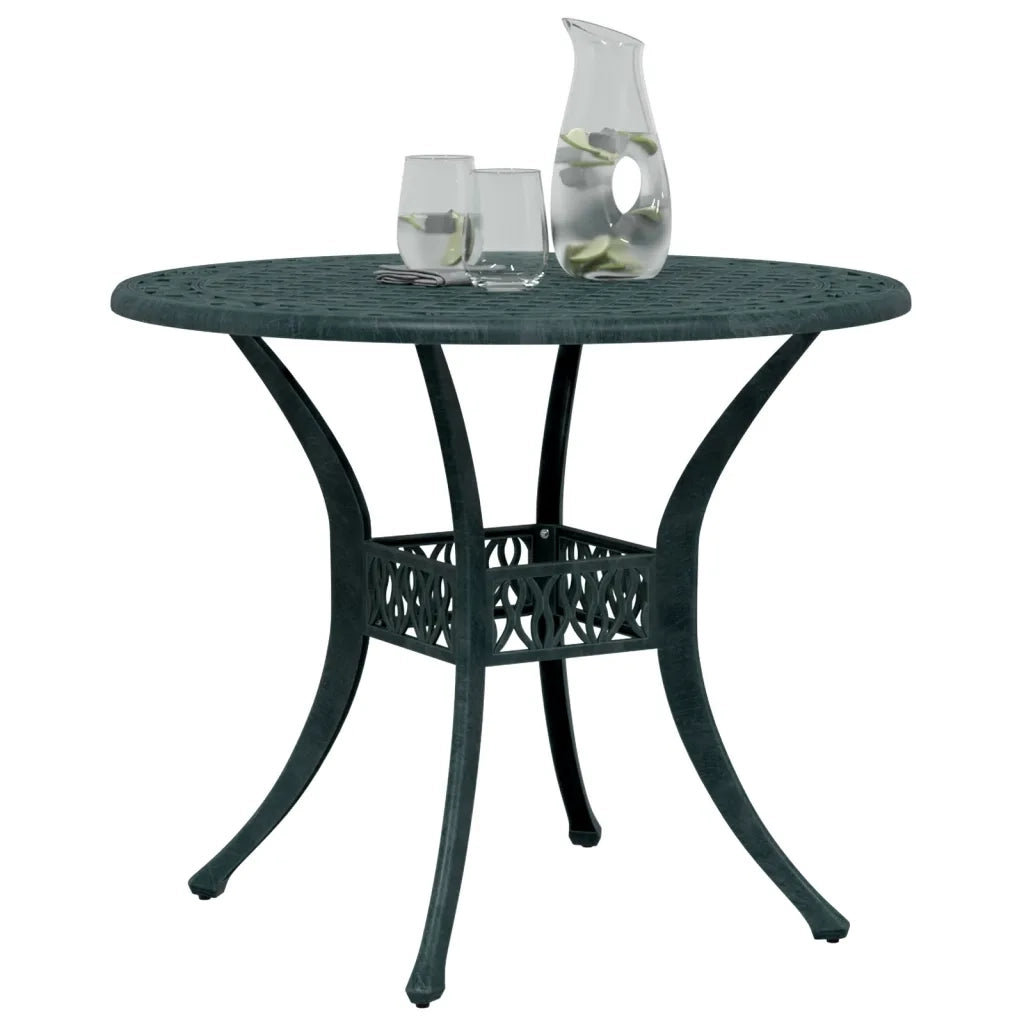 Tavolo da Giardino Verde Ø90x75 cm in Alluminio Pressofuso 4002810