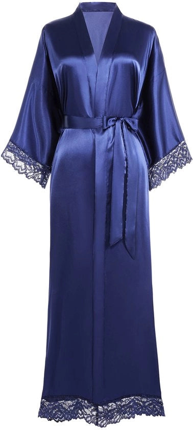 Badjas da Donna con Maniche Corte e Lunghezza Estiva in Tela di Cotone con Cappuccio e Spalle a Maniche in Seta