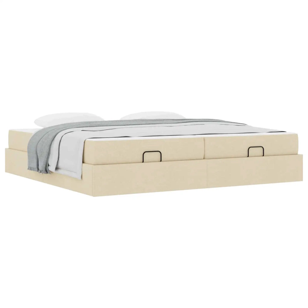 Struttura letto con materasso con materasso 2 pcs Crema Tessuto 3399520