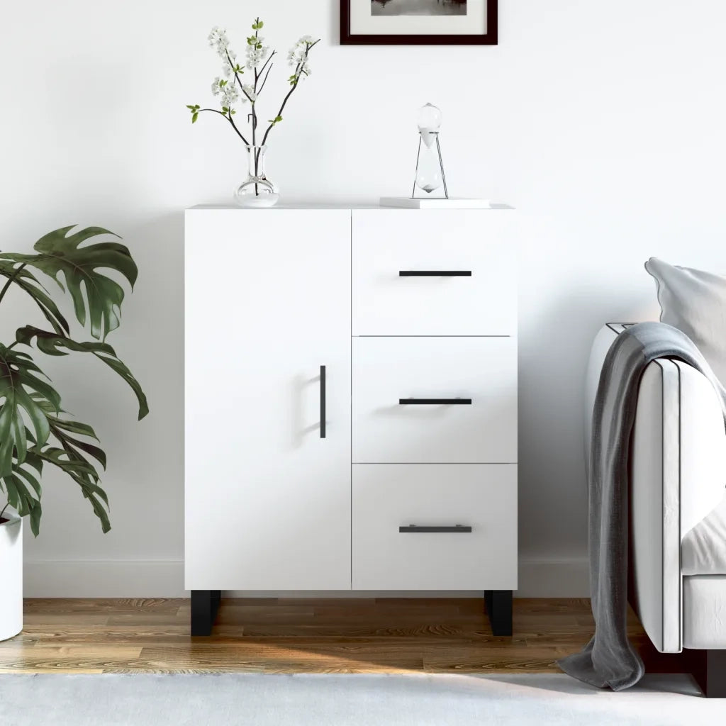 Credenza | Madia | Buffet da pranzo | Armadio da pranzo Bianca 69,5x34x90 cm in Legno Multistrato