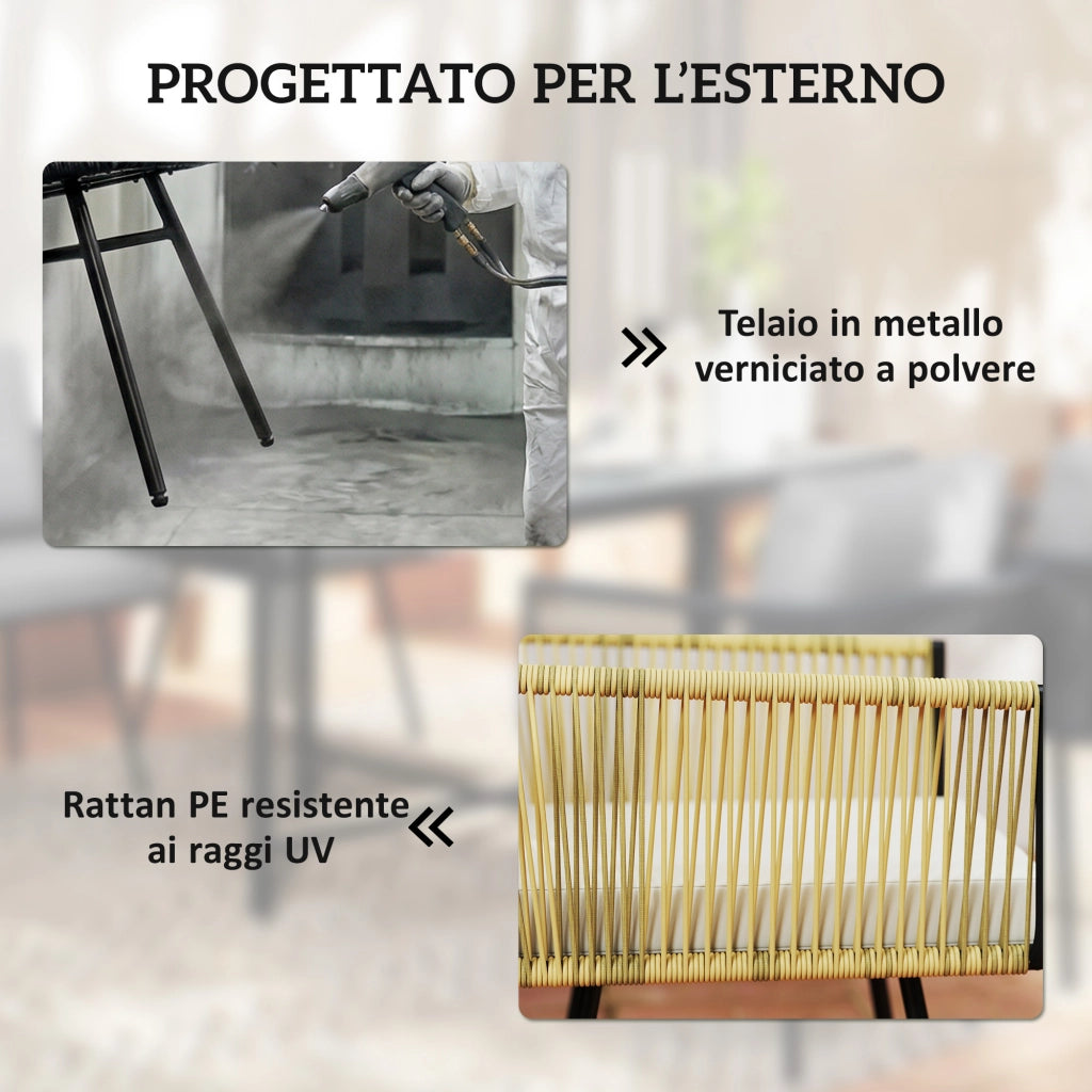 Set Giardino 5 Pezzi Tavolo Legno Plastica ¨C zephmum ¨C Grigio