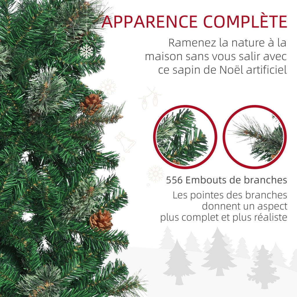 Albero di Natale artificiale ¨C zephmum ¨C 195 cm verde con 556 rami e 27 pigne
