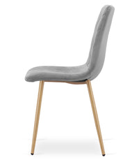 Sedia VALORA TURIN - Elegante velluto grigio chiaro per soggiorno, cucina, sala da pranzo CODICE 4044