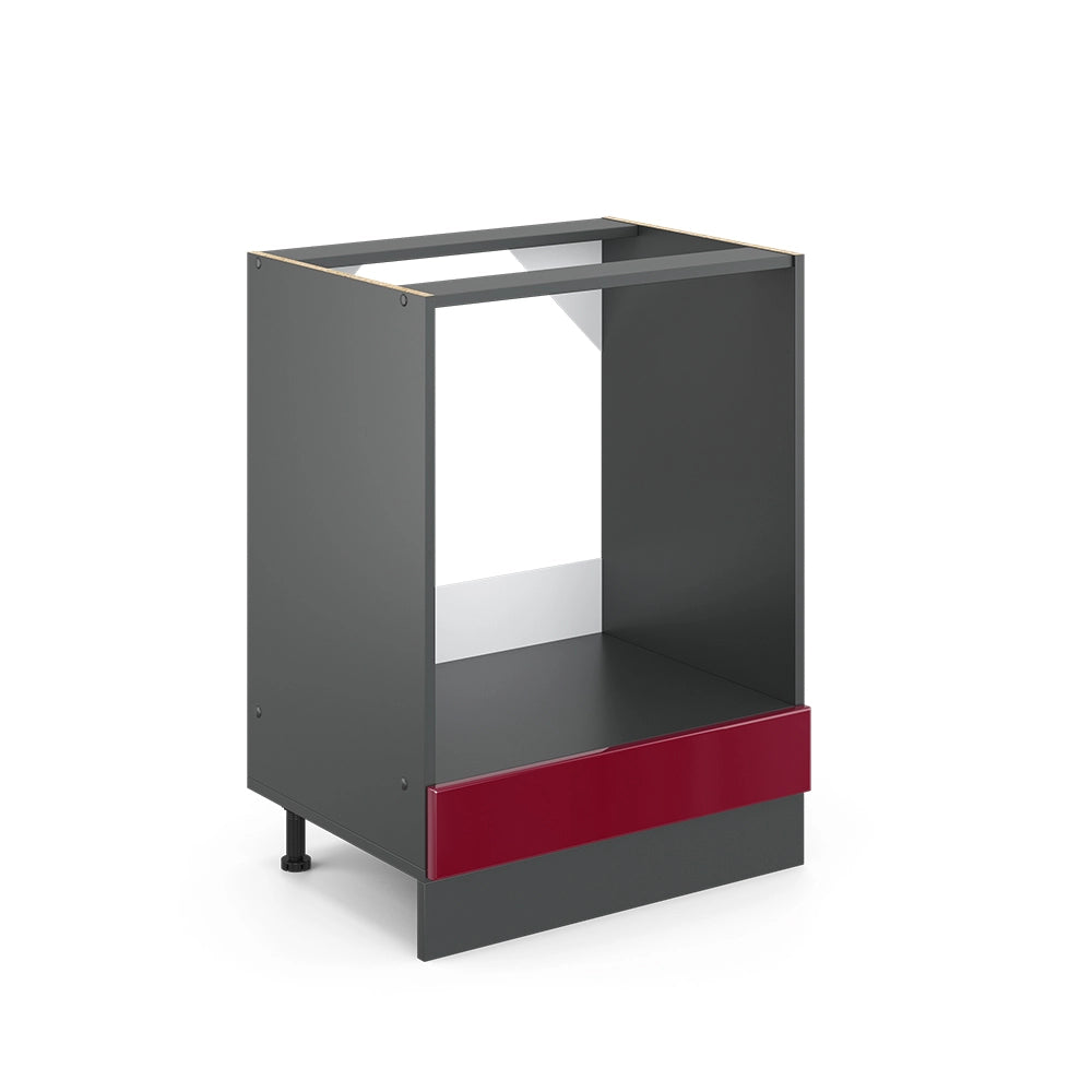 Vicco Mobile per forno da incasso Rosso lucido 60 cm senza piano di lavoro