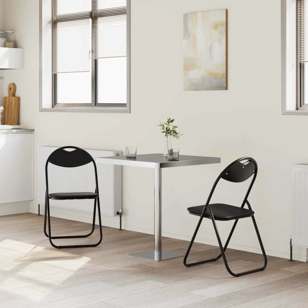 Sedia pieghevole 2 pcs Nero 48 x 43,5 x 81 cm Pelle Sintetica 42029060