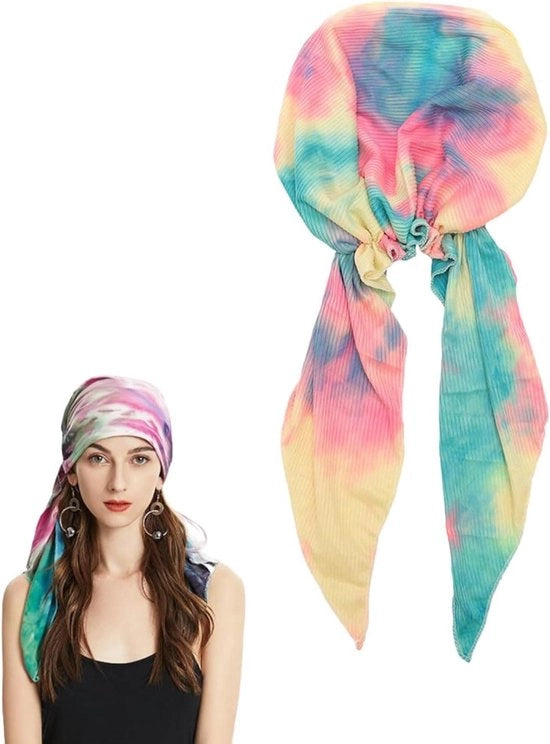 Sajaletto per donne - turbante leggero - cappello estivo - multicolore - chemioterapia - sciarpa per collo - copricapo