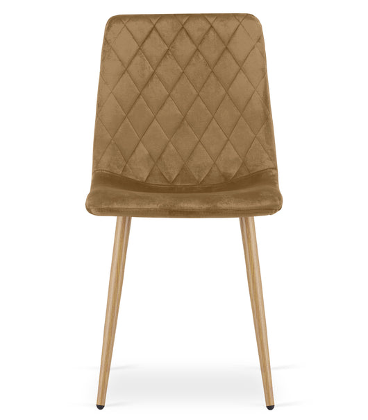 Sedia imbottita in velluto VALORA TURIN - Marrone x 1