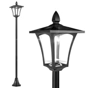 Lampada Solare per Giardino ¨C zephmum ¨C Nero Acciaio Inox 18x18x160 cm