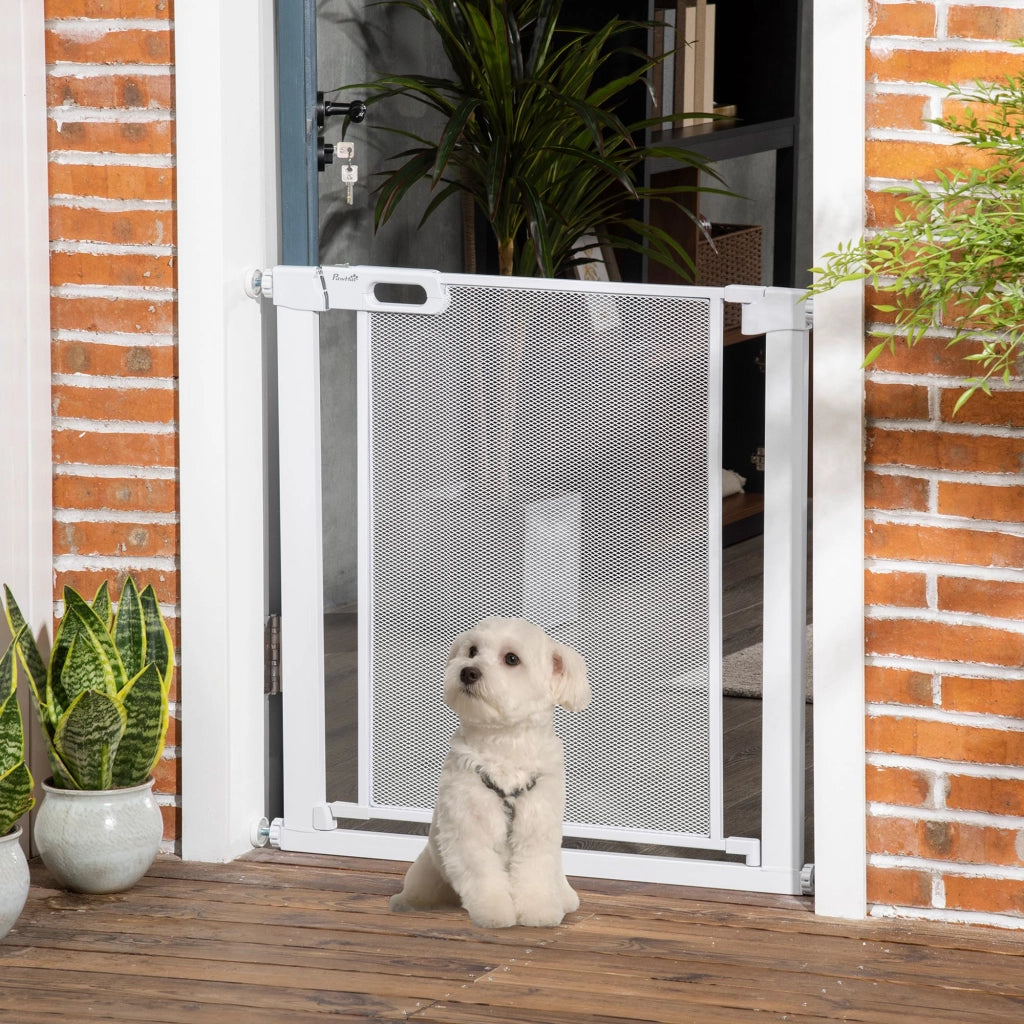 Cancellino per Cani Regolabile ¨C zephmum ¨C Acciaio e ABS, Bianco, 75-82x76 cm