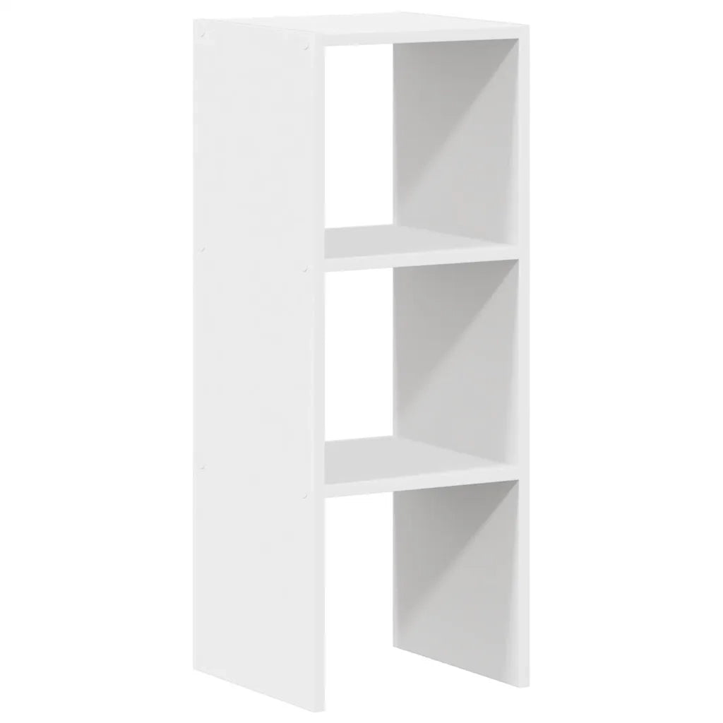 Libreria Impilabili-Scaffale per Libri-Mobile di Stoccaggio Bianca 30x30x80 cm in Legno Multistrato