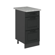 Vicco Mobiletto base per cucina Antracite casa di campagna 40 cm con cassetti, marmo AP