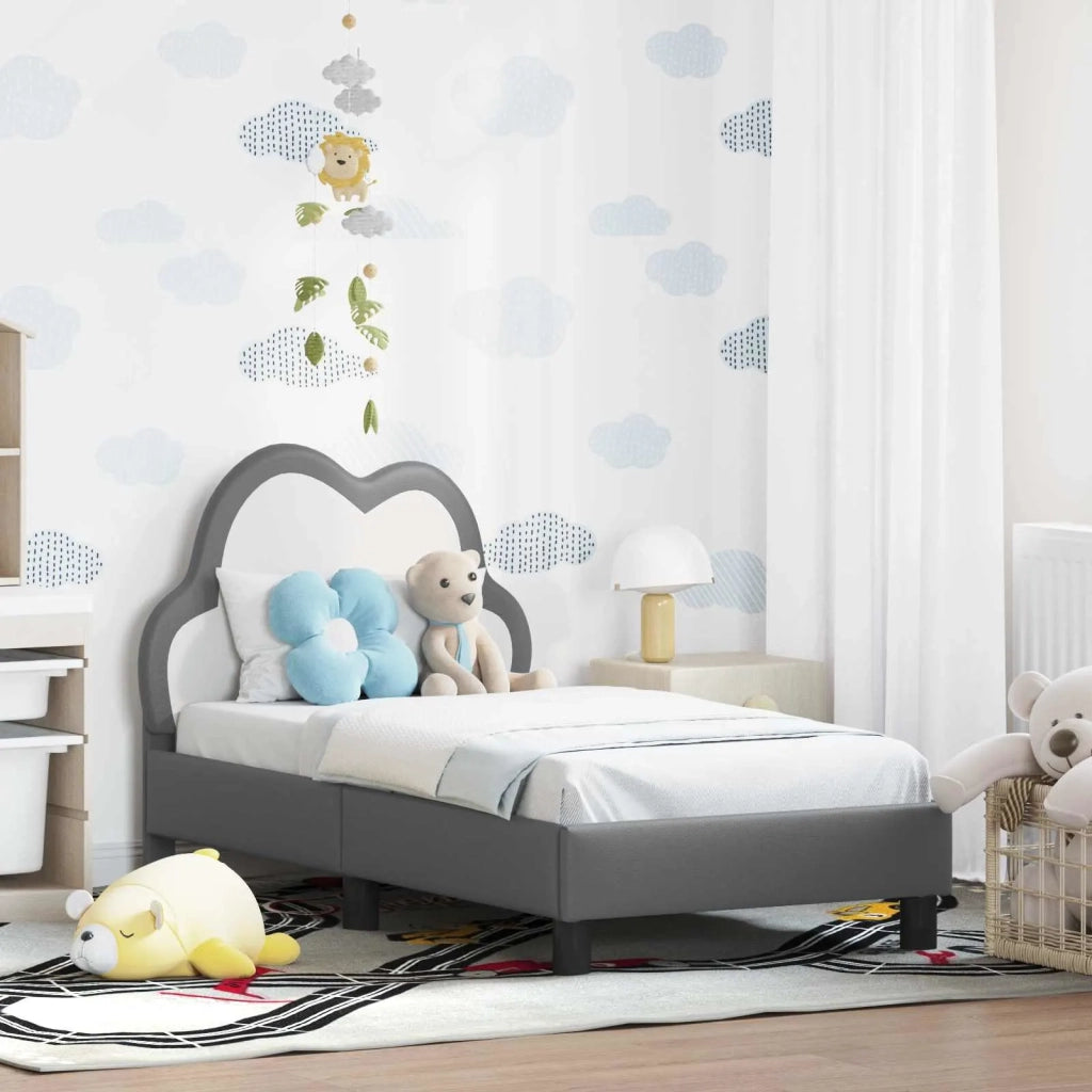 Struttura letto per bambini con testata Grigio Chiaro PU