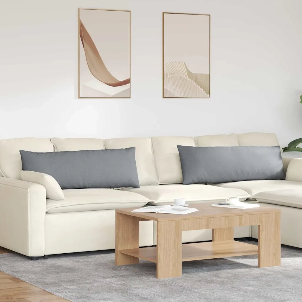 Cuscini da Divano 2 pcs Grigio chiaro 120 x 40 cm Tessuto