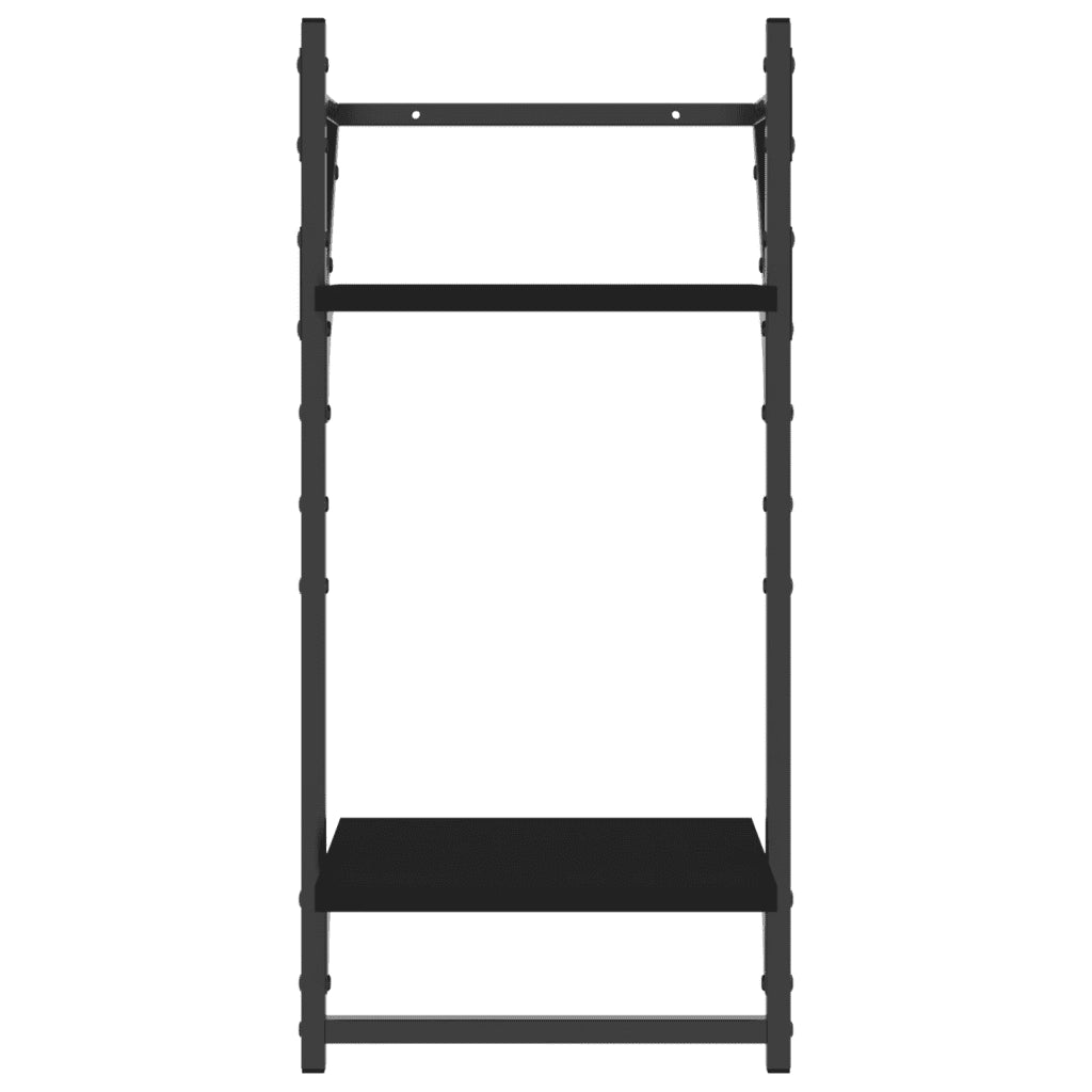 4 pz Set Mensole da Parete | Scaffali a Parete | Ripiano a parete con Aste Nero in Legno Multistrato