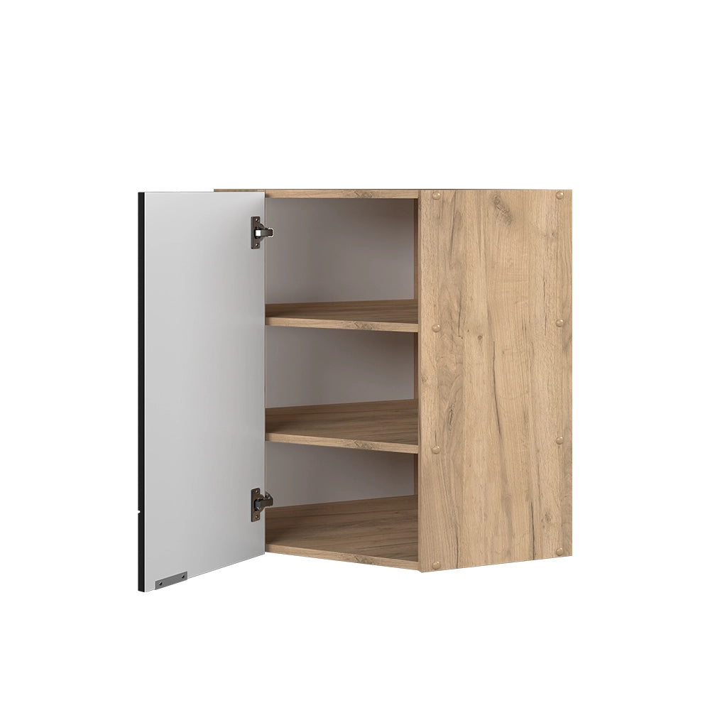 Vicco Mobile angolare da cucina Nero a righe 57 cm