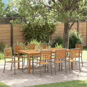Set da Pranzo per Giardino 9 pz Grigio Legno di Acacia Massello 3365527