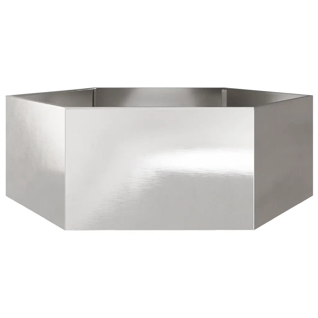 Fioriera da Giardino Esagono 138x120x45 cm in Acciaio Inox 851140