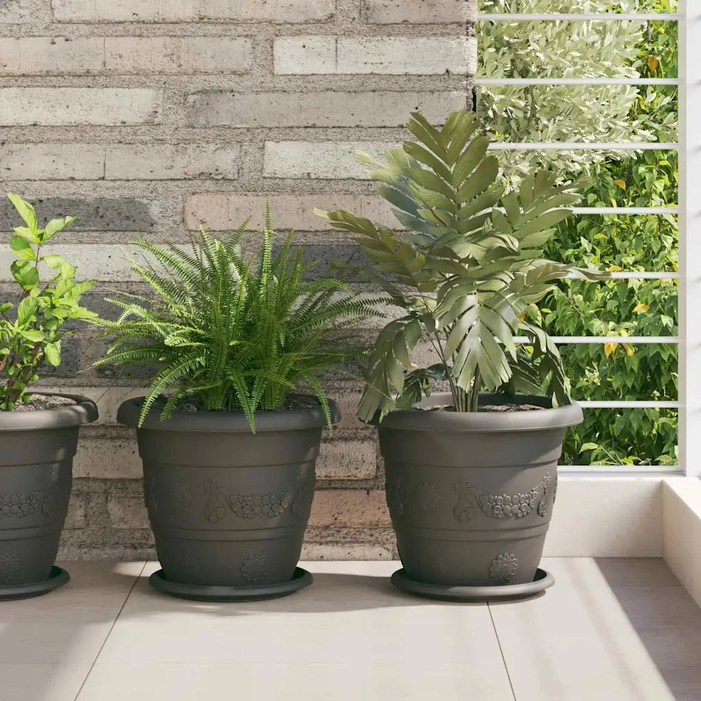Vassoio Rotondo per Fiori 24 pz Nero ? 19 x 2 cm Plastica CFW3235808