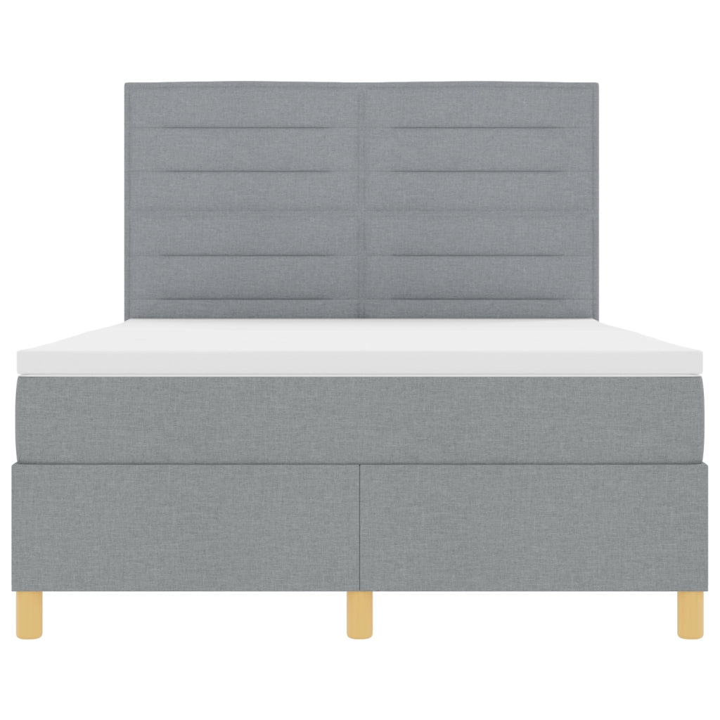 Letto a Box Spring con Materasso Grigio Chiaro 140x200 cm Tessuto