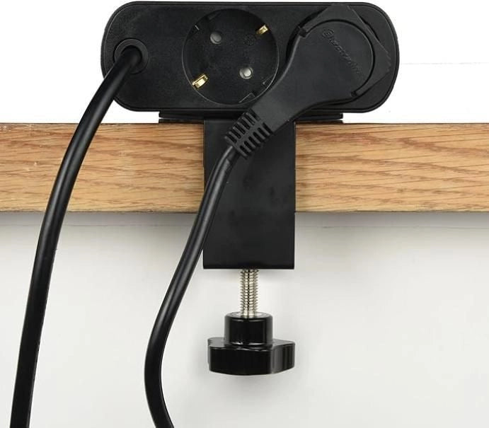 MULTIPRESA SCRIVANIA ELECTRALINE 2 SCHUKO 4 USB PD65W CON STAFFA BLOCCAGGIO