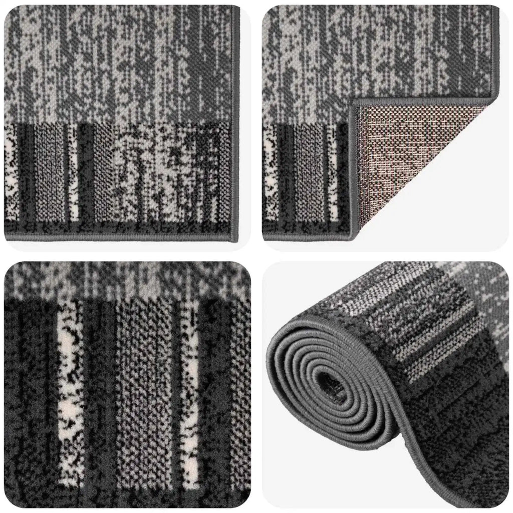 Tappeto Runner FLORNES Tessuto Grigio 80 x 200 cm PP 7 mm 42057472