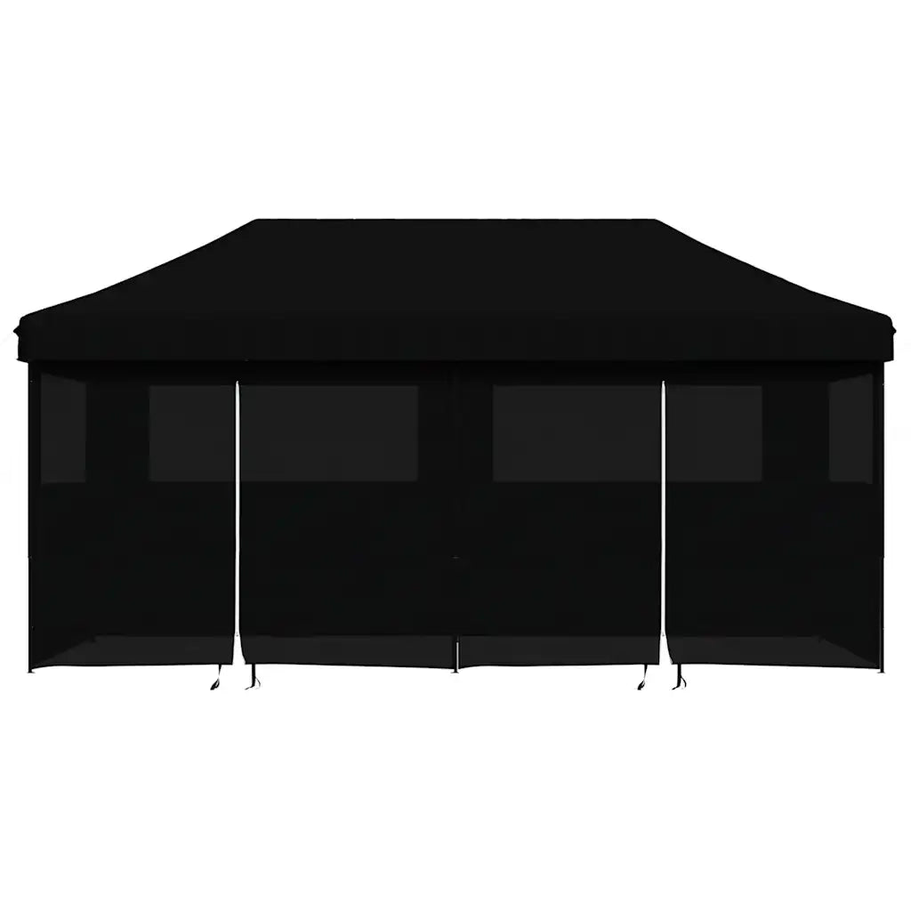 Tendone per Feste Pieghevole Pop-Up con 4 Pareti Nero 4004958