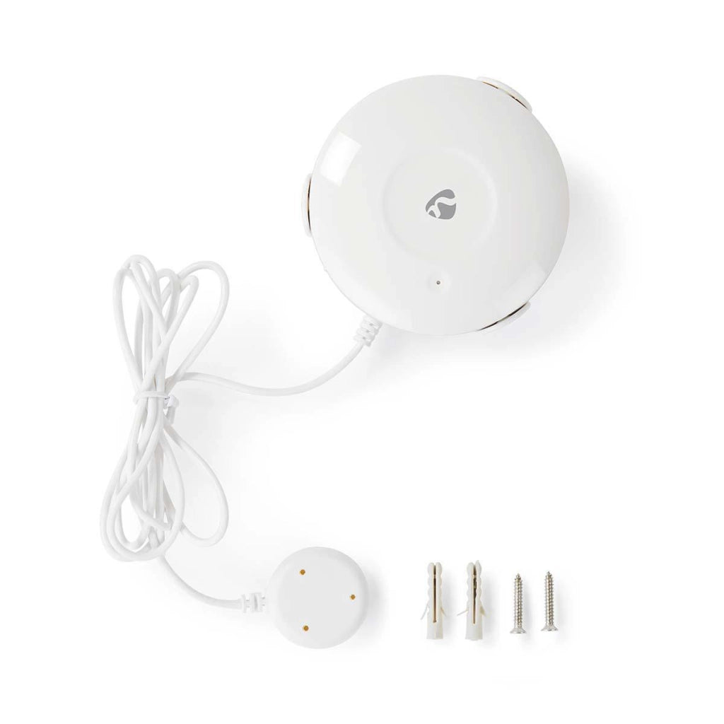 Rivelatore d'acqua intelligente rotondo connesso via Wi-Fi con allarme da 50dB Bianco Nedis