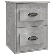 Comodino | Armadio da Notte | Mobiletto da notte a Parete Grigio Cemento 41,5x36x53 cm