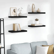 Scaffali a Parete 4 pz Neri 50x23x3,8 cm in MDF 323831