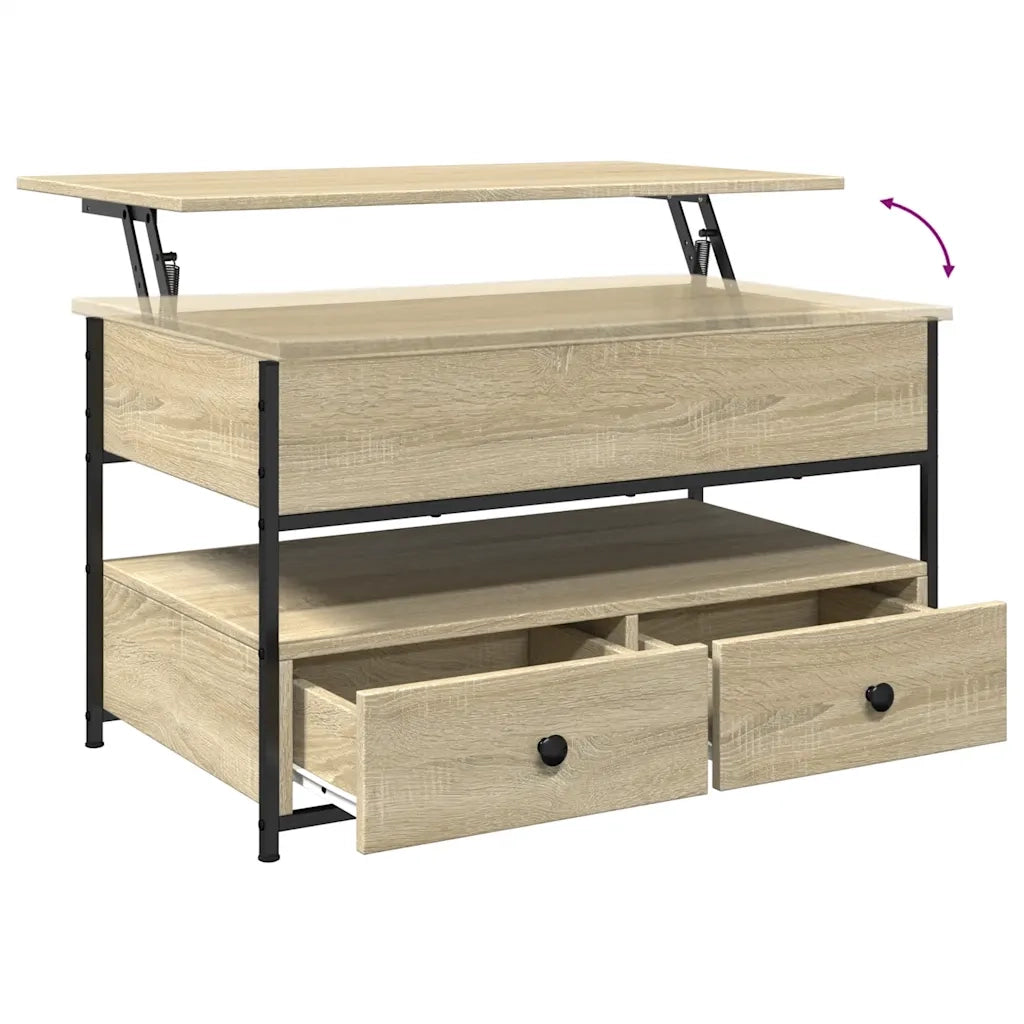 Tavolino Salotto Rovere Sonoma 85x50x50 cm Multistrato Metallo 845387
