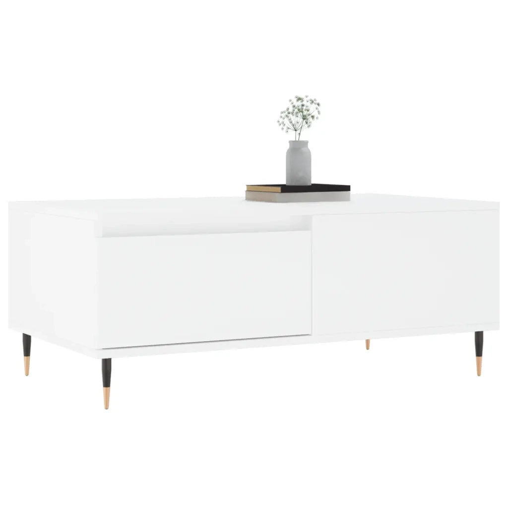 Tavolino da Salotto Bianco 90x50x36,5 cm in Legno Multistrato 830796