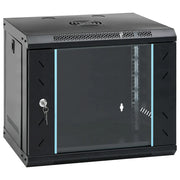 Armadio di rete a parete 9U 53 x 40 x 45 cm con serratura e pannelli rimovibili stile moderno acciaio nero 02_0045827