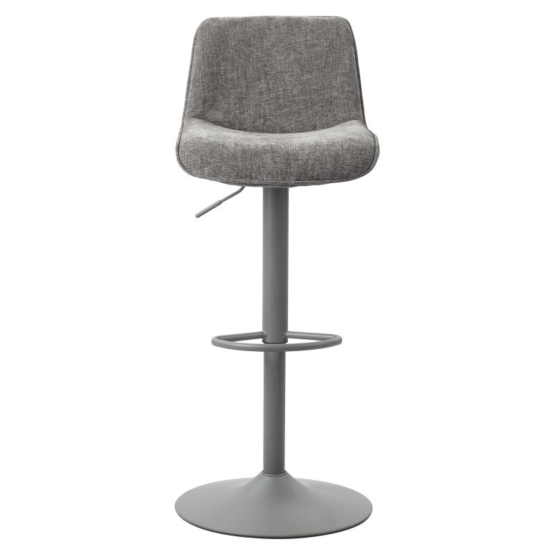 Set di 2 Sgabelli Cindy In Tessuto Grigio 50,5x45x88,5-110cm