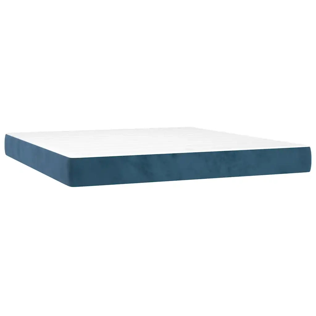 Materasso a Molle-Materasso per letto Blu Scuro 160x220x20 cm in Velluto